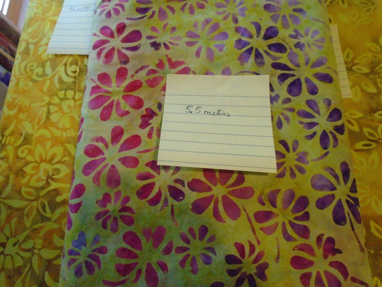 Batiks/ Pink yellow floral