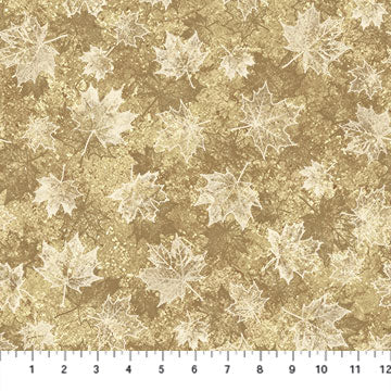 Beige maple leaves Oh Canada 10th Anniversary --by Northcott