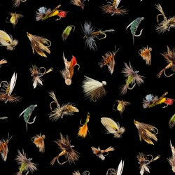 Fish hooks, tight lines Black background