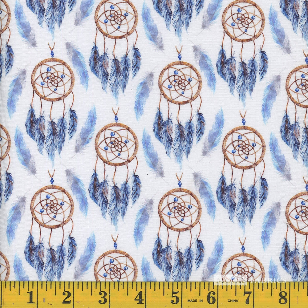 Feathered Dreamcatchers white back ground/Demin