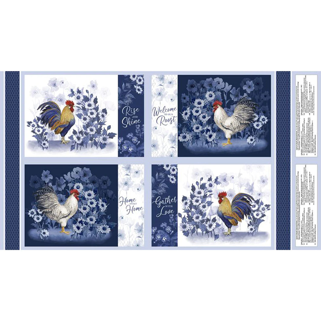 Home To Roost Chicken place mat panel  ( 4 per panel )