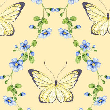 Butterfly's and vines Yellow