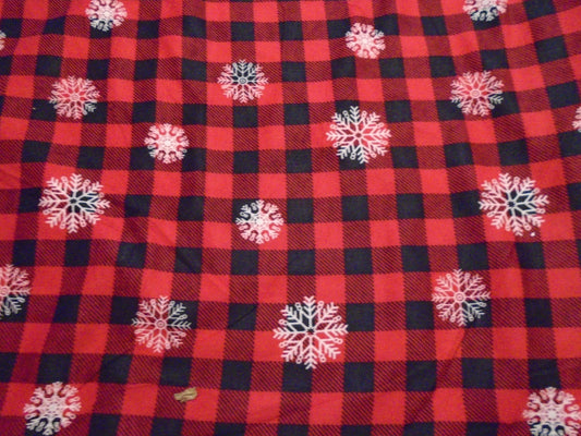 Flannel Red Buffalo with snow flakes