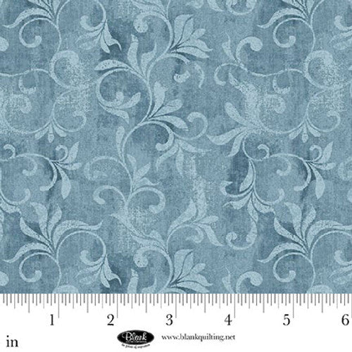 ~Autumn Vibes~Scroll Allover~Blue~Cotton