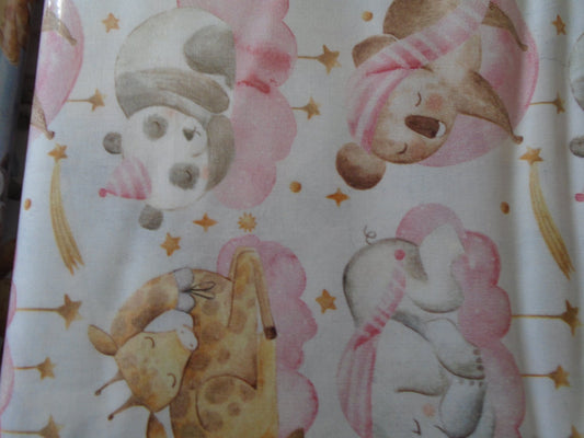 Sweet Dreams - tossed critters pink& white