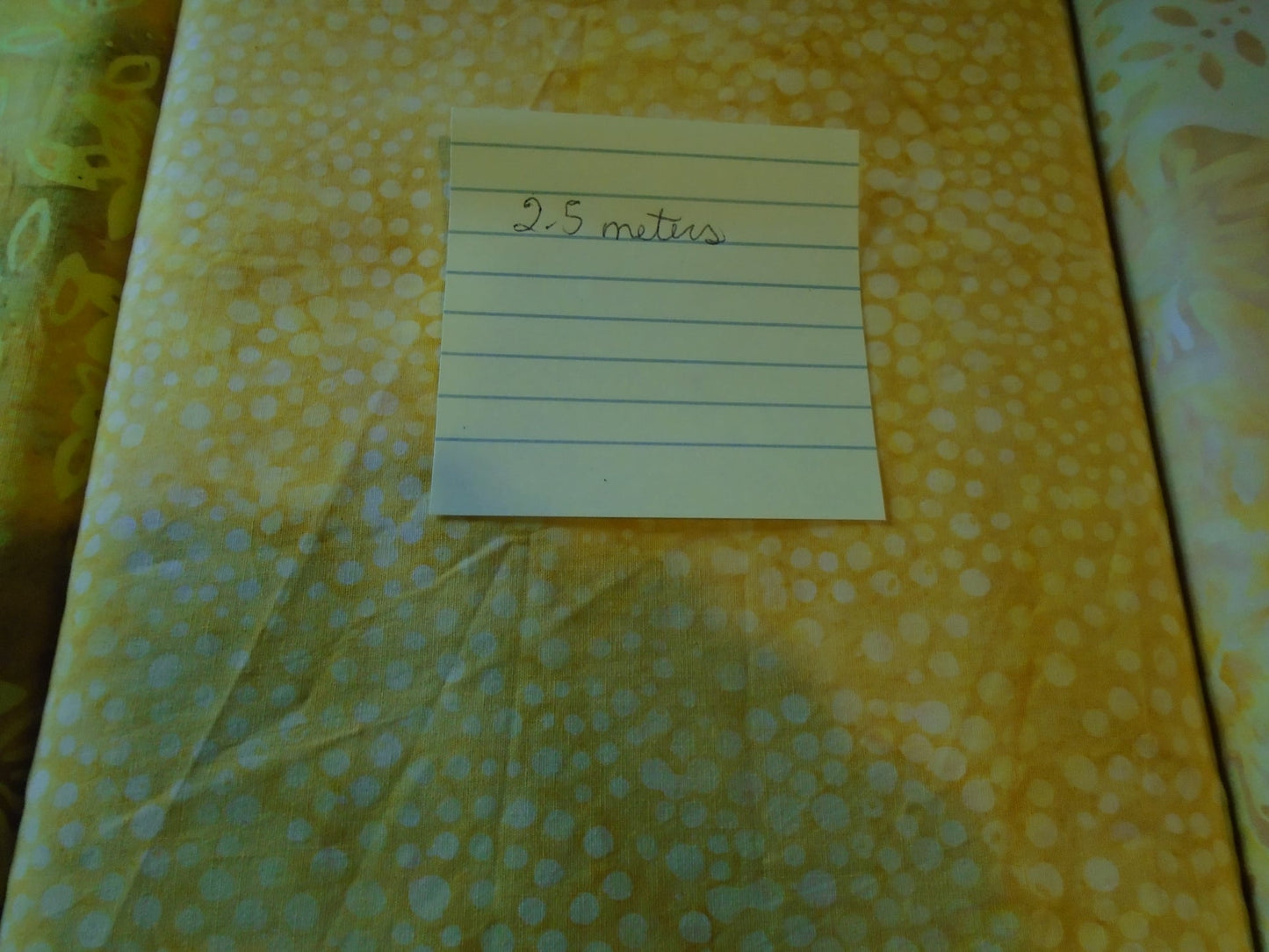 Batiks/yellow dots