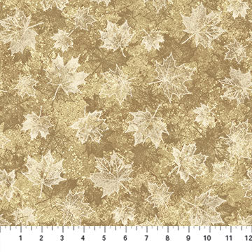 Beige maple leaves  Oh Canada 10th Anniversary --by Northcott