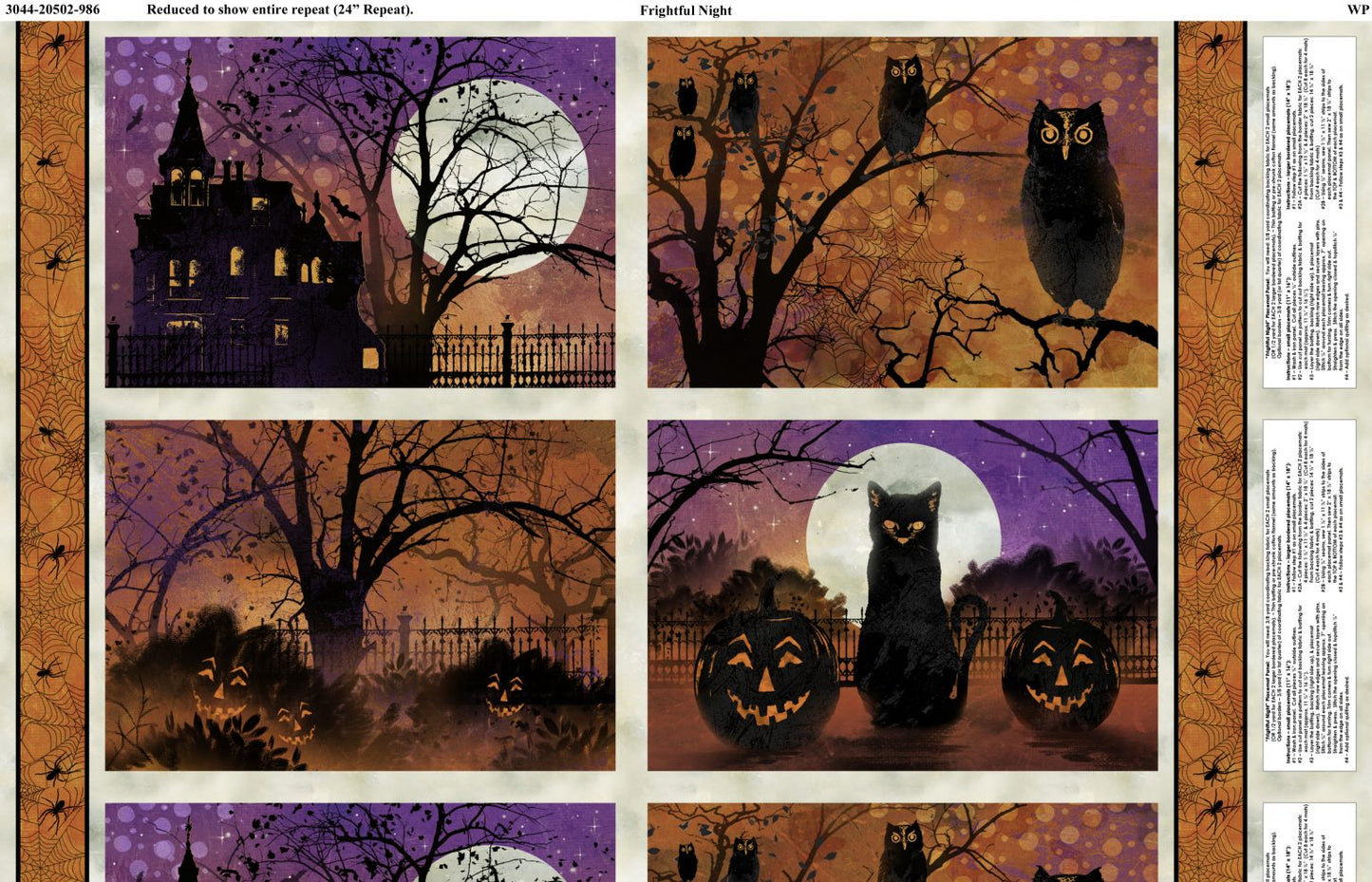 Frightful night placemats panels