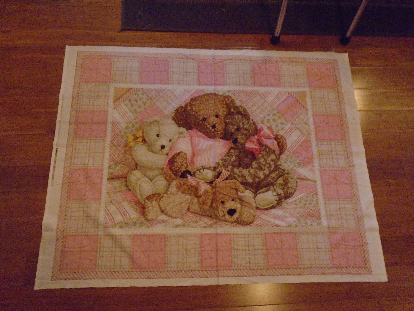 Bear panel -pink