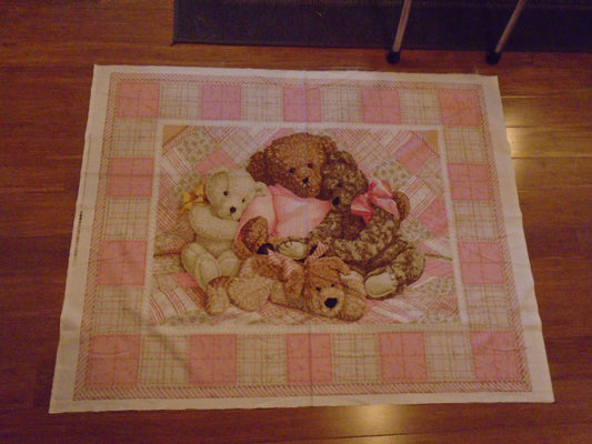 Bear panel -pink