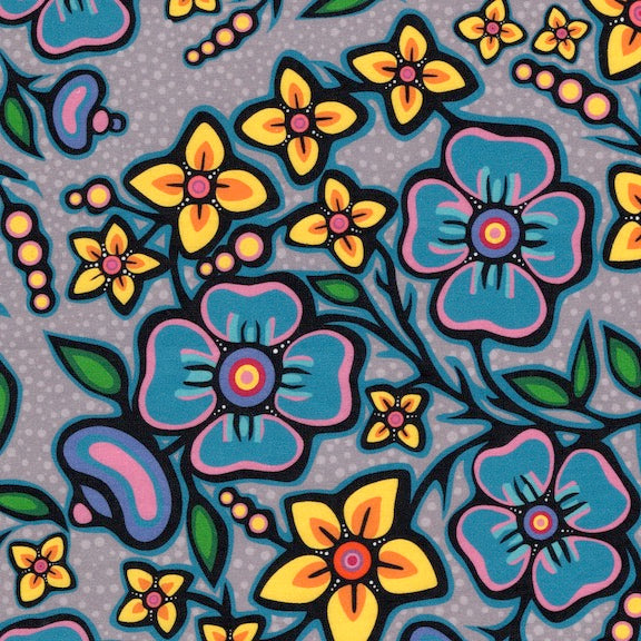 JT OJIBWAY FLORALS -Grey